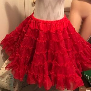 Fashion Magic vintage tulle underskirt red adjustable cord